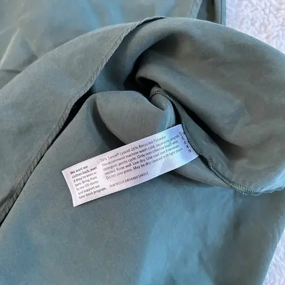 Eileen Fisher Asymmetrical Shift Maxi Dress Plus XL Green Summer Casual Preppy - Picture 5 of 6